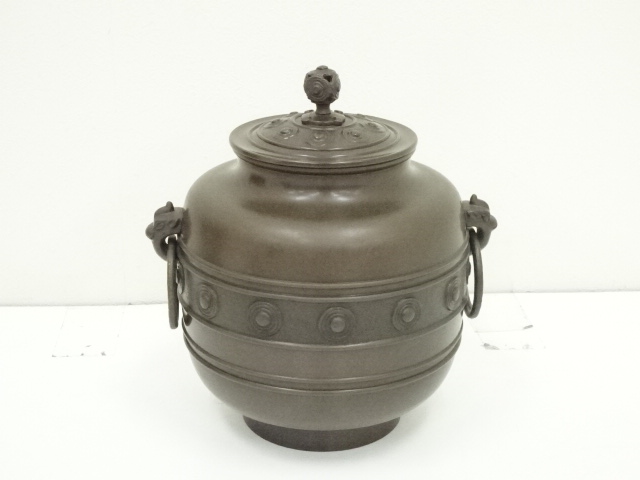  釜師　畠春斎造　唐銅宣徳皆具（共箱）